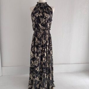 Taylor Black and gold Maxi evening cocktail Dress size 8